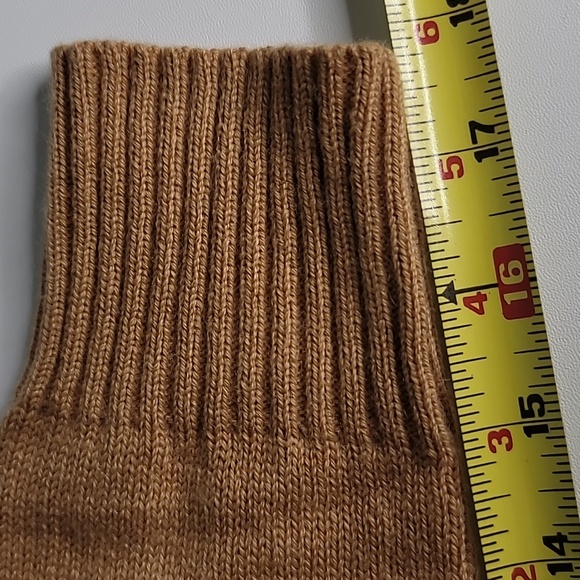 Saks Fifth Ave cashmere cardigan L sweater retro check zip front caramel cream - Picture 6 of 9